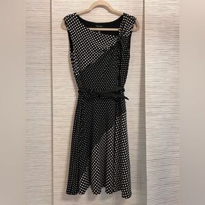 White House Black Market Polka Dot Fit & Flare Dress Size 4